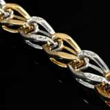 Bicolor Gold 585 Gliederarmband mit Achtkant Diama… - Foto 3