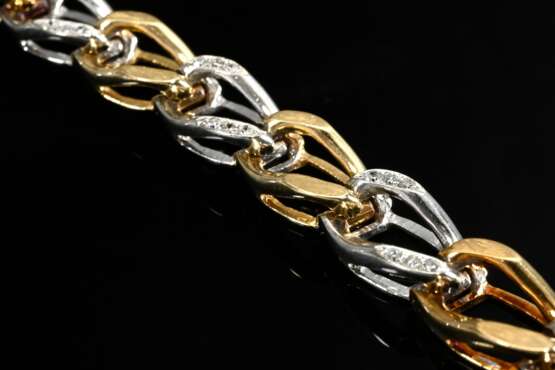 Bicolor Gold 585 Gliederarmband mit Achtkant Diama… - Foto 3