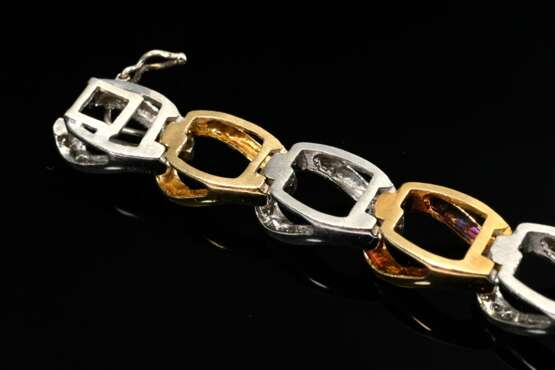 Bicolor Gold 585 Gliederarmband mit Achtkant Diama… - Foto 4