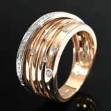Rosé- und Weißgold 585 Ring mit asymmetrisch und u… - Foto 1