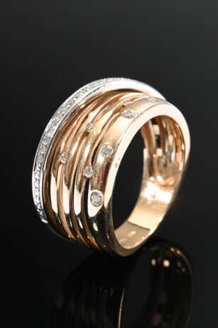 Rosé- und Weißgold 585 Ring mit asymmetrisch und u… - Foto 1