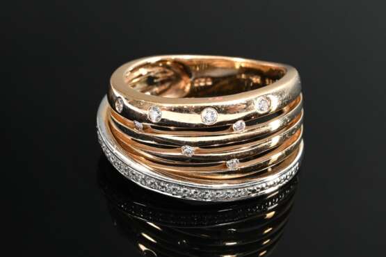 Rosé- und Weißgold 585 Ring mit asymmetrisch und u… - Foto 2
