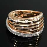 Rosé- und Weißgold 585 Ring mit asymmetrisch und u… - Foto 2