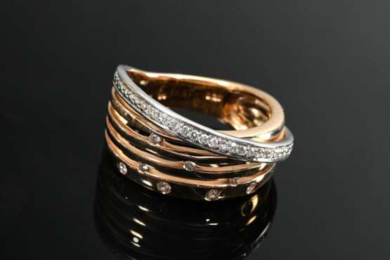 Rosé- und Weißgold 585 Ring mit asymmetrisch und u… - Foto 3