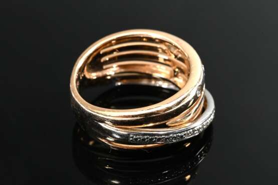 Rosé- und Weißgold 585 Ring mit asymmetrisch und u… - Foto 4