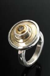 Silber 925 und Gelbgold 900 Ring mit Brillant (ca.…