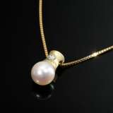 2 Teile Gelbgold 585 Schmuck: Anhänger mit Brillan… - Foto 1