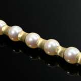 Feines Gelbgold 585 Armband mit Zuchtperlen und st… - Foto 3