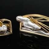 2 Teile handgefertigter Gelbgold 750 und Silber 92… - Foto 1