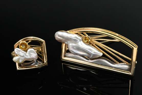 2 Teile handgefertigter Gelbgold 750 und Silber 92… - Foto 1 2 Teile handgefertigter Gelbgold 750 und Silber 92… - Foto 1