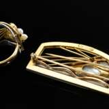 2 Teile handgefertigter Gelbgold 750 und Silber 92… - Foto 2