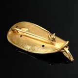 Modern 750 yellow gold pendant pin with diamond (a… - photo 3