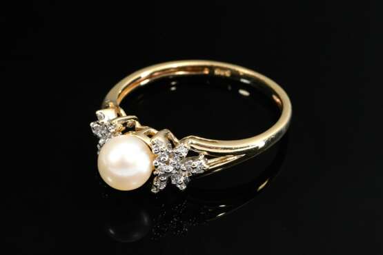 Delicate 585 yellow gold ring with small cultured … - фото 2 Delicate 585 yellow gold ring with small cultured … - фото 2