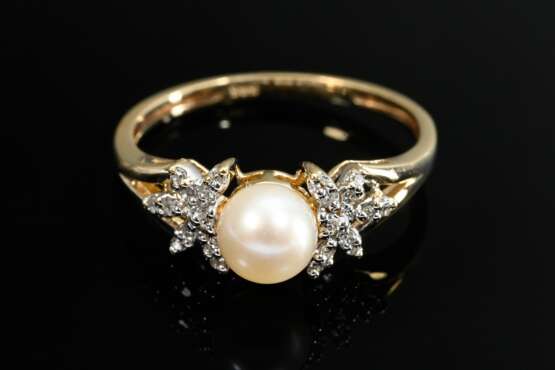 Delicate 585 yellow gold ring with small cultured … - фото 3 Delicate 585 yellow gold ring with small cultured … - фото 3