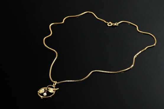 Vegetable yellow gold 585 Art Nouveau pendant (L. … - фото 1