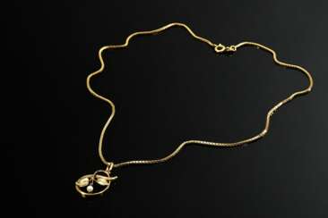 Vegetabiler Gelbgold 585 Jugendstil Anhänger (L. 2…