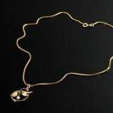 Vegetable yellow gold 585 Art Nouveau pendant (L. … - фото 1