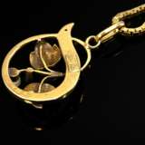 Vegetable yellow gold 585 Art Nouveau pendant (L. … - фото 3