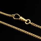 Lange Gelbgold 750 Rundpanzerkette mit Karabinerha… - Foto 1