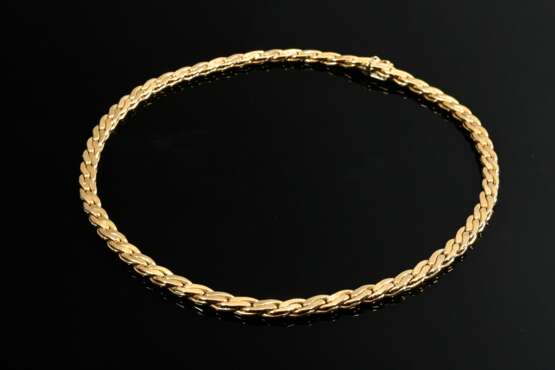 Gelbgold 750 Flechtkette mit alternierenden polier… - Foto 1