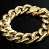 Wide, supple 585 yellow gold tank bracelet with sa… - photo 2