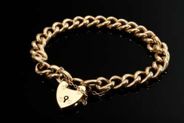 Classic 625 red gold round curb chain bracelet wit…