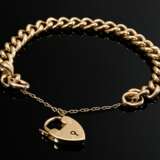 Classic 625 red gold round curb chain bracelet wit… - фото 2
