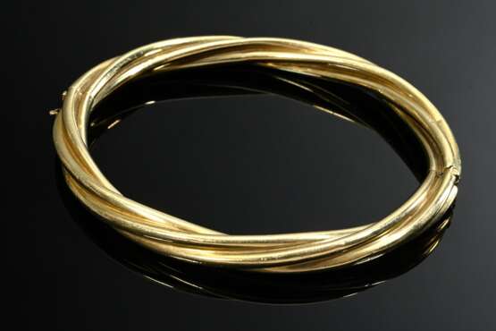 Oval yellow gold 585 cord bangle, 15.4g, inner dia… - photo 1