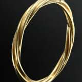 Oval yellow gold 585 cord bangle, 15.4g, inner dia… - photo 2