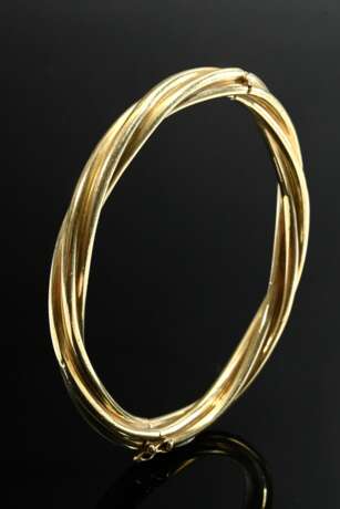 Oval yellow gold 585 cord bangle, 15.4g, inner dia… - photo 2