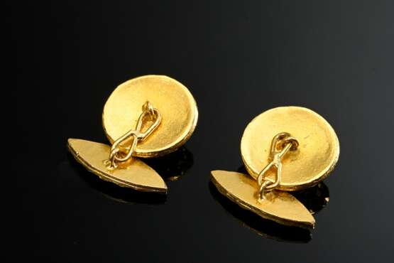 Pair of delicate 750 yellow gold cufflinks in flow… - photo 2