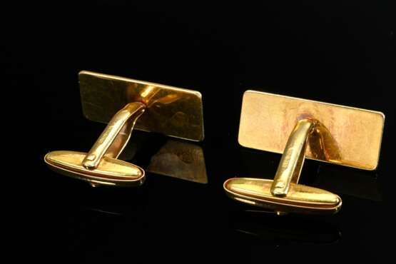 Pair of 750 yellow gold cufflinks with finely text… - photo 2