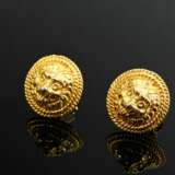 Pair of 585 yellow gold stud earrings ‘Lion Heads’… - photo 1