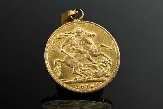 916 yellow gold coin, 1 sovereign, ‘George V Engla… - photo 2 916 yellow gold coin, 1 sovereign, ‘George V Engla… - photo 2