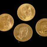 4 Gelbgold 900 Münzen „20 Mark, Wilhelm II Deutsch… - Foto 1