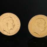 2 yellow gold 900 coins: ‘10 Mark German Empire, W… - photo 1