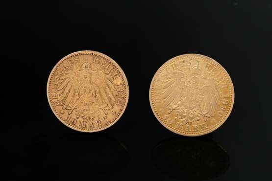 2 yellow gold 900 coins: ‘10 Mark German Empire, W… - photo 2 2 yellow gold 900 coins: ‘10 Mark German Empire, W… - photo 2