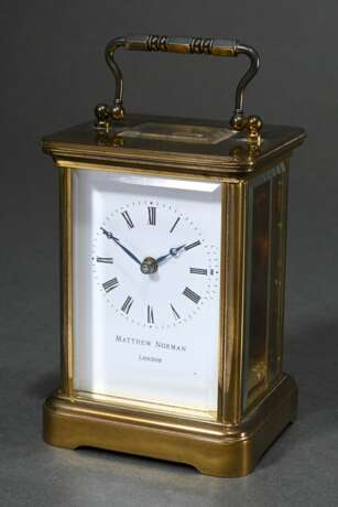 English travel clock in brass case with glass on a… - фото 1 English travel clock in brass case with glass on a… - фото 1