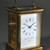 English travel clock in brass case with glass on a… - фото 2