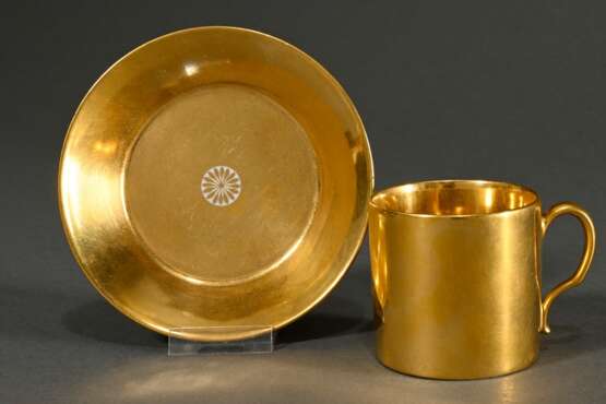 French Empire cup/saucer in cylindrical shape with… - photo 1