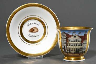 KPM decorative cup/saucer with exquisite polychrom…