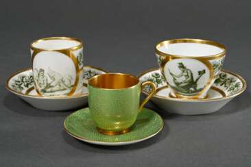 3 Various Empire porcelain cups/saucers: 2 Stone, …