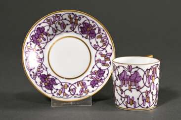 Nymphenburg mocha cup/saucer in cylindrical shape …