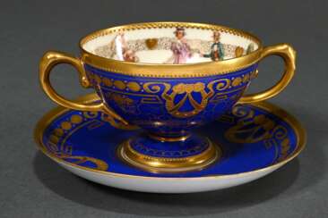 Ambrosius Lamm splendid cup/saucer with double han…