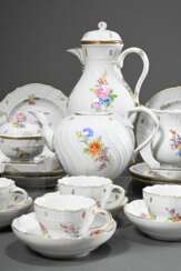 18 Pieces Meissen coffee/tea service with floral a…