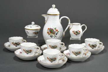 9 Pieces Meissen mocha service ‘Chinese Butterfly’…
