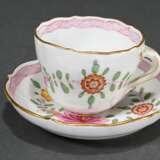 Meissen mocha cup/saucer with polychrome painting … - photo 2