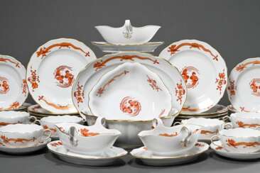 34 pieces of Meissen dinner service ‘Roter reicher…