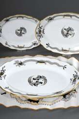 3 Various oval Meissen plates ‘Reicher Schwarzer H…
