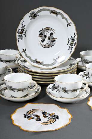 12 Pieces Meissen coffee set ‘Schwarzer Reicher Ho… - photo 1